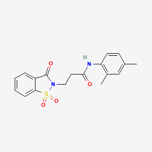 molecular formula C18H18N2O4S B2561252 N-(2,4-dimethylphenyl)-3-(1,1,3-trioxo-2,3-dihydro-1lambda6,2-benzothiazol-2-yl)propanamide CAS No. 899996-19-1