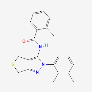 molecular formula C21H21N3OS B2561266 N-[2-(2,3-dimethylphenyl)-2H,4H,6H-thieno[3,4-c]pyrazol-3-yl]-2-methylbenzamide CAS No. 450343-85-8