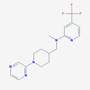 molecular formula C17H20F3N5 B2561289 N-methyl-N-{[1-(pyrazin-2-yl)piperidin-4-yl]methyl}-4-(trifluoromethyl)pyridin-2-amine CAS No. 2415563-76-5