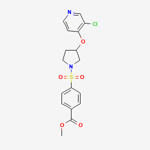 molecular formula C17H17ClN2O5S B2561346 Methyl 4-((3-((3-chloropyridin-4-yl)oxy)pyrrolidin-1-yl)sulfonyl)benzoate CAS No. 2034274-05-8