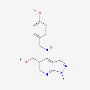 {4-[(4-methoxybenzyl)amino]-1-methyl-1H-pyrazolo[3,4-b]pyridin-5-yl}methanol