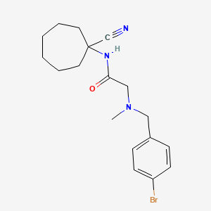 molecular formula C18H24BrN3O B2561377 2-{[(4-bromophenyl)methyl](methyl)amino}-N-(1-cyanocycloheptyl)acetamide CAS No. 1050628-42-6