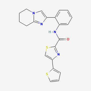 molecular formula C21H18N4OS2 B2561391 N-(2-(5,6,7,8-tetrahydroimidazo[1,2-a]pyridin-2-yl)phenyl)-4-(thiophen-2-yl)thiazole-2-carboxamide CAS No. 2097859-82-8