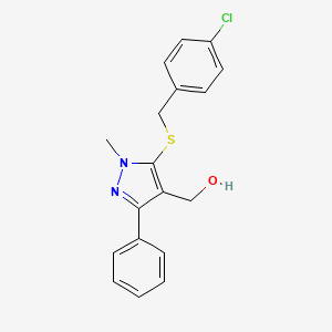 {5-[(4-chlorobenzyl)sulfanyl]-1-methyl-3-phenyl-1H-pyrazol-4-yl}methanol
