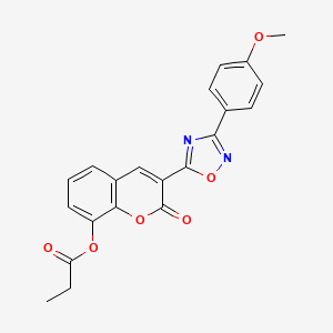 3-[3-(4-methoxyphenyl)-1,2,4-oxadiazol-5-yl]-2-oxo-2H-chromen-8-yl propanoate