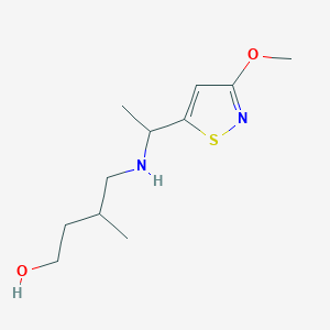 4-[1-(3-Methoxy-1,2-thiazol-5-yl)ethylamino]-3-methylbutan-1-ol