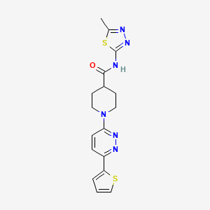 N-(5-methyl-1,3,4-thiadiazol-2-yl)-1-(6-(thiophen-2-yl)pyridazin-3-yl)piperidine-4-carboxamide