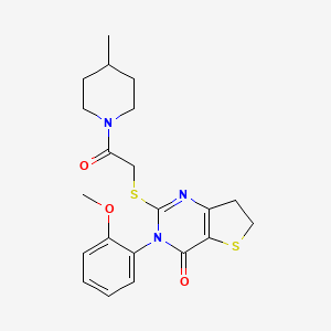 3-(2-Methoxyphenyl)-2-[2-(4-methylpiperidin-1-yl)-2-oxoethyl]sulfanyl-6,7-dihydrothieno[3,2-d]pyrimidin-4-one