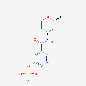 B2561436 3-[[(2R,4R)-2-Ethyloxan-4-yl]carbamoyl]-5-fluorosulfonyloxypyridine CAS No. 2418593-69-6