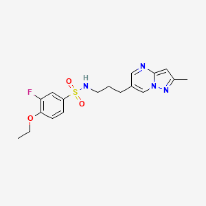 4-ethoxy-3-fluoro-N-(3-(2-methylpyrazolo[1,5-a]pyrimidin-6-yl)propyl)benzenesulfonamide