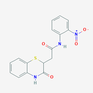 molecular formula C16H13N3O4S B2561440 N-(2-nitrophenyl)-2-(3-oxo-3,4-dihydro-2H-1,4-benzothiazin-2-yl)acetamide CAS No. 106691-42-3