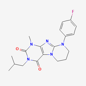 B2561443 9-(4-fluorophenyl)-1-methyl-3-(2-methylpropyl)-7,8-dihydro-6H-purino[7,8-a]pyrimidine-2,4-dione CAS No. 893953-05-4