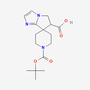molecular formula C16H23N3O4 B2561448 1-(叔丁氧羰基)-5',6'-二氢螺[哌啶-4,7'-吡咯并[1,2-a]咪唑]-6'-羧酸 CAS No. 1251010-57-7