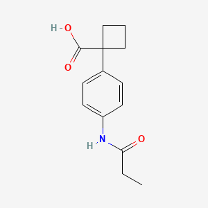 molecular formula C14H17NO3 B2561452 1-[4-(Propionylamino)phenyl]-1-cyclobutanecarboxylic acid CAS No. 1706439-43-1