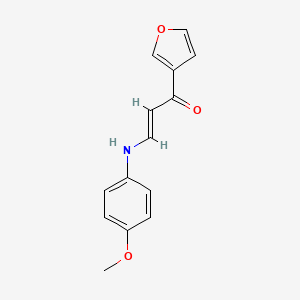 molecular formula C14H13NO3 B2561453 (E)-1-(furan-3-yl)-3-(4-methoxyanilino)prop-2-en-1-one CAS No. 477854-96-9