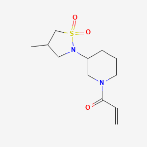 molecular formula C12H20N2O3S B2561454 1-[3-(4-Methyl-1,1-dioxo-1,2-thiazolidin-2-yl)piperidin-1-yl]prop-2-en-1-one CAS No. 2305526-77-4