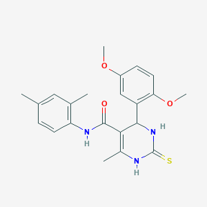 molecular formula C22H25N3O3S B2561455 4-(2,5-dimethoxyphenyl)-N-(2,4-dimethylphenyl)-6-methyl-2-thioxo-1,2,3,4-tetrahydropyrimidine-5-carboxamide CAS No. 379252-30-9