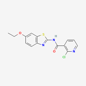 molecular formula C15H12ClN3O2S B2561460 2-chloro-N-(6-ethoxy-1,3-benzothiazol-2-yl)pyridine-3-carboxamide CAS No. 313376-17-9