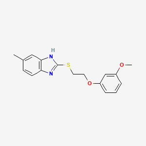 molecular formula C17H18N2O2S B2561463 2-((2-(3-methoxyphenoxy)ethyl)thio)-5-methyl-1H-benzo[d]imidazole CAS No. 931724-74-2