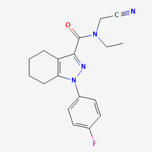 molecular formula C18H19FN4O B2561466 N-(cyanomethyl)-N-ethyl-1-(4-fluorophenyl)-4,5,6,7-tetrahydro-1H-indazole-3-carboxamide CAS No. 1428084-50-7