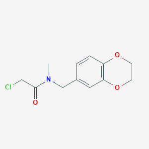 molecular formula C12H14ClNO3 B2561475 2-chloro-N-(2,3-dihydro-1,4-benzodioxin-6-ylmethyl)-N-methylacetamide CAS No. 874595-15-0