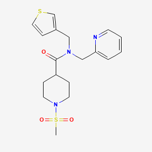 molecular formula C18H23N3O3S2 B2561477 1-(methylsulfonyl)-N-(pyridin-2-ylmethyl)-N-(thiophen-3-ylmethyl)piperidine-4-carboxamide CAS No. 1235382-25-8