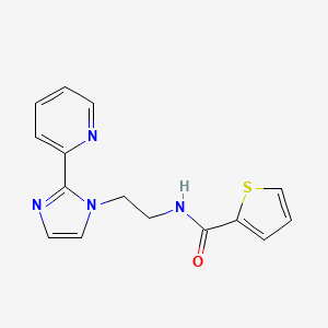 molecular formula C15H14N4OS B2561482 N-(2-(2-(pyridin-2-yl)-1H-imidazol-1-yl)ethyl)thiophene-2-carboxamide CAS No. 2034505-59-2