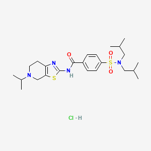 molecular formula C24H37ClN4O3S2 B2561486 盐酸4-(N,N-二异丁基磺酰胺基)-N-(5-异丙基-4,5,6,7-四氢噻唑并[5,4-c]吡啶-2-基)苯甲酰胺 CAS No. 1327208-66-1