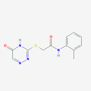 molecular formula C12H12N4O2S B2561491 2-((5-oxo-4,5-dihydro-1,2,4-triazin-3-yl)thio)-N-(o-tolyl)acetamide CAS No. 878733-05-2