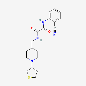 molecular formula C19H24N4O2S B2561498 N1-(2-cyanophenyl)-N2-((1-(tetrahydrothiophen-3-yl)piperidin-4-yl)methyl)oxalamide CAS No. 2034507-70-3