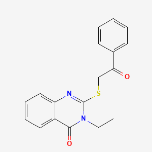 molecular formula C18H16N2O2S B2561503 3-Ethyl-2-phenacylsulfanylquinazolin-4-one CAS No. 324578-69-0