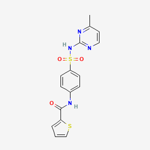 molecular formula C16H14N4O3S2 B2561517 N-{4-[(4-methylpyrimidin-2-yl)sulfamoyl]phenyl}thiophene-2-carboxamide CAS No. 307524-14-7