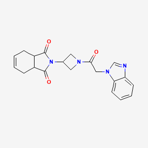 molecular formula C20H20N4O3 B2561528 2-(1-(2-(1H-苯并[d]咪唑-1-基)乙酰)氮杂环丁-3-基)-3a,4,7,7a-四氢-1H-异吲哚-1,3(2H)-二酮 CAS No. 1904074-05-0