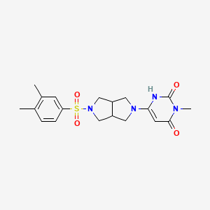 molecular formula C19H24N4O4S B2561531 6-[5-(3,4-Dimethylphenyl)sulfonyl-1,3,3a,4,6,6a-hexahydropyrrolo[3,4-c]pyrrol-2-yl]-3-methyl-1H-pyrimidine-2,4-dione CAS No. 2415600-99-4