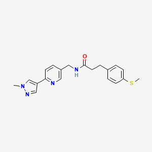 molecular formula C20H22N4OS B2561532 N-((6-(1-methyl-1H-pyrazol-4-yl)pyridin-3-yl)methyl)-3-(4-(methylthio)phenyl)propanamide CAS No. 2034232-79-4