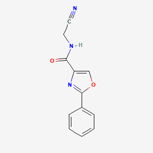 molecular formula C12H9N3O2 B2561537 N-(Cyanomethyl)-2-phenyl-1,3-oxazole-4-carboxamide CAS No. 2305267-27-8