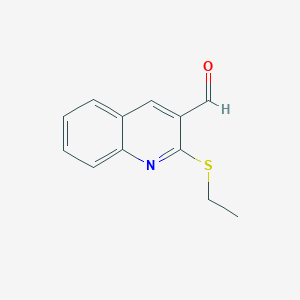 molecular formula C12H11NOS B2561539 2-(Ethylsulfanyl)-3-quinolinecarbaldehyde CAS No. 478065-48-4