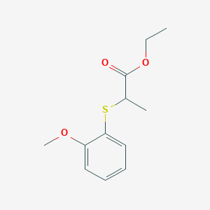 molecular formula C12H16O3S B2561541 Ethyl 2-(2-methoxyphenyl)sulfanylpropanoate CAS No. 1249059-94-6