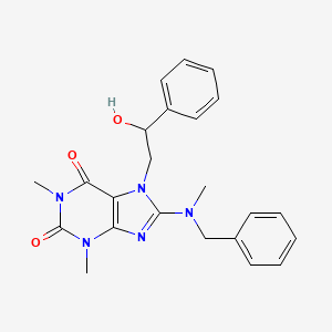 molecular formula C23H25N5O3 B2561552 8-(苄基(甲基)氨基)-7-(2-羟基-2-苯乙基)-1,3-二甲基-1H-嘌呤-2,6(3H,7H)-二酮 CAS No. 1105244-41-4