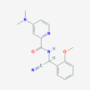 molecular formula C17H18N4O2 B2561608 N-[氰基-(2-甲氧基苯基)甲基]-4-(二甲基氨基)吡啶-2-甲酰胺 CAS No. 1645551-54-7