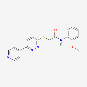 molecular formula C18H16N4O2S B2561609 N-(2-methoxyphenyl)-2-{[6-(pyridin-4-yl)pyridazin-3-yl]sulfanyl}acetamide CAS No. 893996-79-7