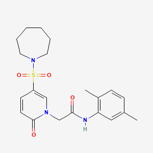molecular formula C21H27N3O4S B2561615 2-[5-(azepane-1-sulfonyl)-2-oxo-1,2-dihydropyridin-1-yl]-N-(2,5-dimethylphenyl)acetamide CAS No. 1359648-44-4