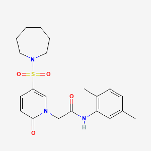 molecular formula C21H27N3O4S B2561615 2-[5-(azepan-1-ylsulfonyl)-2-oxopyridin-1(2H)-yl]-N-(2,5-dimethylphenyl)acetamide CAS No. 1359648-44-4