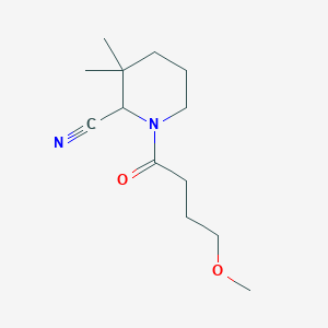 B2561624 1-(4-Methoxybutanoyl)-3,3-dimethylpiperidine-2-carbonitrile CAS No. 2129148-42-9