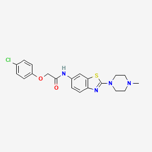 molecular formula C20H21ClN4O2S B2561626 2-(4-chlorophenoxy)-N-[2-(4-methylpiperazin-1-yl)-1,3-benzothiazol-6-yl]acetamide CAS No. 1105252-18-3