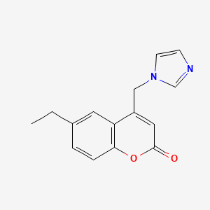 B2561630 6-Ethyl-4-(imidazol-1-ylmethyl)chromen-2-one CAS No. 859666-29-8