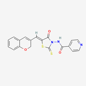 (Z)-N-(5-((2H-chromen-3-yl)methylene)-4-oxo-2-thioxothiazolidin-3-yl)isonicotinamide