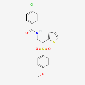 4-chloro-N-[2-[(4-methoxyphenyl)sulfonyl]-2-(2-thienyl)ethyl]benzamide