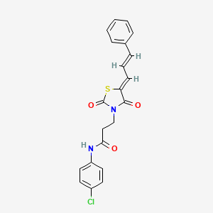 molecular formula C21H17ClN2O3S B2561655 N-(4-chlorophenyl)-3-((Z)-2,4-dioxo-5-((E)-3-phenylallylidene)thiazolidin-3-yl)propanamide CAS No. 622355-53-7