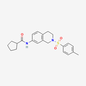 molecular formula C22H26N2O3S B2561671 N-(2-tosyl-1,2,3,4-tetrahydroisoquinolin-7-yl)cyclopentanecarboxamide CAS No. 954679-52-8